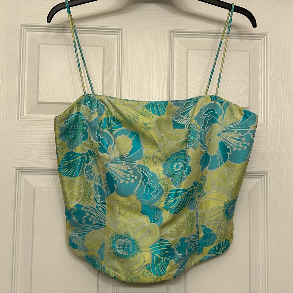Flores & Flores Floral Spaghetti Strap Top Size 12